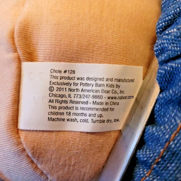 Pottery Barn Kids Chloe Cloth Rag Doll 15" Soft Bendable Legs Brown Hair Ex Con - Picture 5 of 5